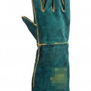 Green leather elbow glove